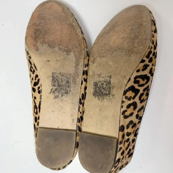 J.crew Addie Leopard Print Loafer Leather Calf Hair Smocking Shoes - Picture 9 of 11